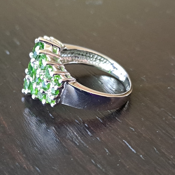 Sterling Silver & Chrome Diopside Ring • size 6.75 - Picture 6 of 9